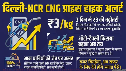 दिल्ली-NCR में CNG फिर महंगी, तीन दिन में 3 रुपये बढ़े दाम, ऑटो-कैब किराए बढ़ने के संकेत