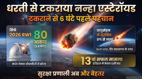 Asteroid 2026 RW1 Tracking Alert: धरती के वायुमंडल में प्रवेश से 6 घंटे पहले खोजा गया क्षुद्रग्रह तुरंत पढ़ें वैज्ञानिक रिपोर्ट