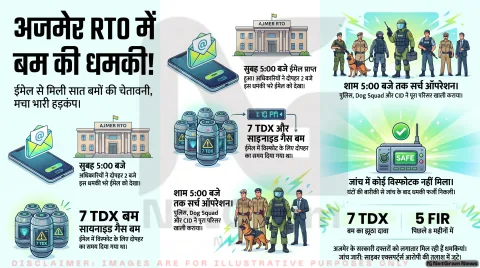 अजमेर RTO कार्यालय को बम से उड़ाने की धमकी, ईमेल मिलने से मचा हड़कंप; कई घंटे चली तलाशी