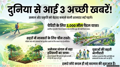 दुनिया से आईं अच्छी खबरें: 3,000 मील की चैरिटी वॉक, शहरों में हरियाली की नई पहल और अमेजन जंगल से मिली नई उम्मीद