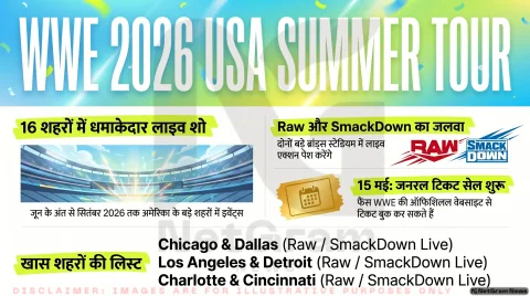 WWE का 2026 US टूर: 16 नए Raw और SmackDown शो का ऐलान