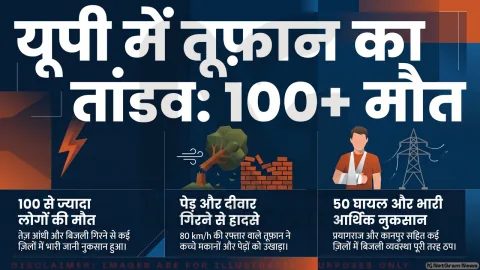 उत्तर प्रदेश में धूल भरी आंधी और बिजली गिरने से भारी तबाही, 100 से ज्यादा लोगों की मौत