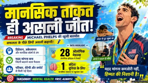 माइकल फेल्प्स की खुली बातचीत ने बदली सोच: मानसिक स्वास्थ्य पर दुनिया को मिला बड़ा संदेश
