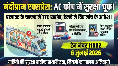 रेलवे में बड़ी लापरवाही! वायरल वीडियो के बाद TTE निलंबित, नांदेड़–मुंबई नंदीग्राम एक्सप्रेस में AC कूपे सजाने का मामला