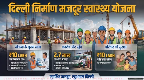 पंजीकृत निर्माण श्रमिकों को ₹2 लाख तक कैशलेस इलाज; जानिए पात्रता और शर्तें : Delhi Building Workers Health Scheme Alert