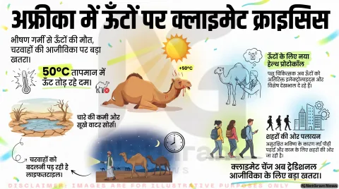 Climate Crisis Alert: अफ्रीका में भीषण गर्मी से बेहाल हुए ऊँट, चरवाहों ने रात में सफर करना किया शुरू; तुरंत पढ़ें पूरी रिपोर्ट