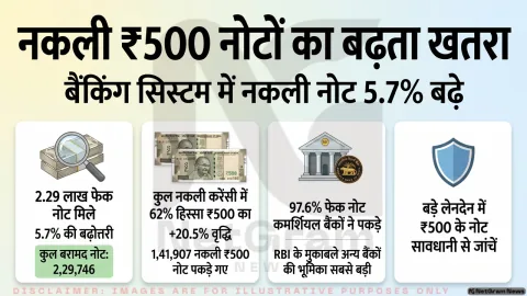 नकली ₹500 नोटों में 20% से ज्यादा बढ़ोतरी, बैंकिंग सिस्टम में 2.29 लाख फेक नोट पकड़े गए