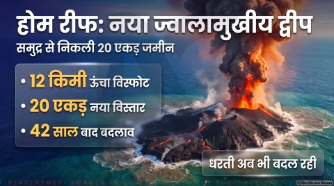 टोंगा के होम रीफ द्वीप का आकार 20 एकड़ बढ़ा; सैटेलाइट तस्वीरों से खुलासा: Submarine Volcano Geological Updates