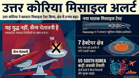 उत्तर कोरिया के क्लस्टर बम मिसाइल टेस्ट से बढ़ी चिंता, लेकिन तत्काल युद्ध के संकेत नहीं