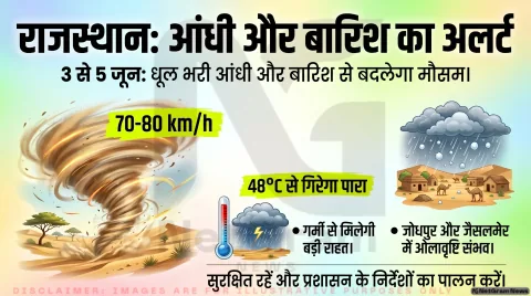 जोधपुर सहित पश्चिमी राजस्थान में मौसम का बड़ा बदलाव, आंधी-बारिश और धूल भरे तूफान का अलर्ट