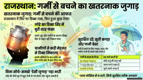 भीषण गर्मी से बचने के लिए दूध का डिब्बा सिर पर रखा, फिर उसी में फंस गया सिर; राजस्थान की घटना ने लोगों को किया हैरान