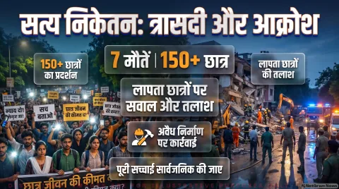 आधिकारिक आंकड़े पर छात्रों ने उठाए सवाल लापता छात्रों की लिस्ट सार्वजनिक करने की मांग : Satya Niketan Building Collapse Alert