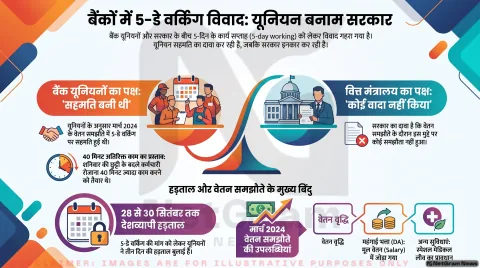 5-डे वर्किंग पर वित्त मंत्रालय और बैंक यूनियनों के दावे आमने-सामने; 28 सितंबर से 3 दिन की हड़ताल : Bank 5-Day Work Week Alert 2026