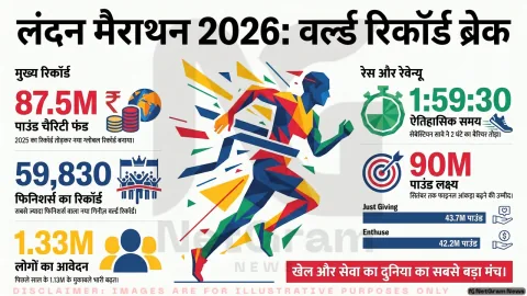 87.5 मिलियन पाउंड और 59,830 फिनिशर्स: 2026 London Marathon ने फिर बनाया नया वर्ल्ड रिकॉर्ड