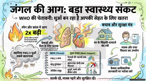 WHO Wildfire Health Crisis Alert 2026: धुएं से बिगड़ रही हवा की गुणवत्ता; तुरंत पढ़ें डब्ल्यूएचओ के 5 जीवनरक्षक सुझाव