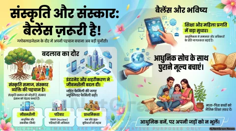 बदलती संस्कृति और हमारे संस्कार: वैश्वीकरण के दौर में भारतीय परंपराओं और नैतिक मूल्यों का महत्व