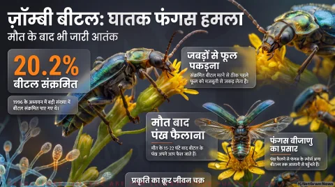 Parasitic Fungus Life Cycle Updates: फूल पर जबड़ों की पकड़ और 15-22 घंटे बाद पंखों का खुलना, जानिए वैज्ञानिक तथ्य