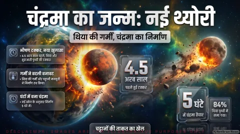 Moon Formation Theory Alert: थिया के तापमान और मटेरियल स्ट्रेंथ ने बदला चांद के जन्म का मॉडल तुरंत पढ़ें स्टडी