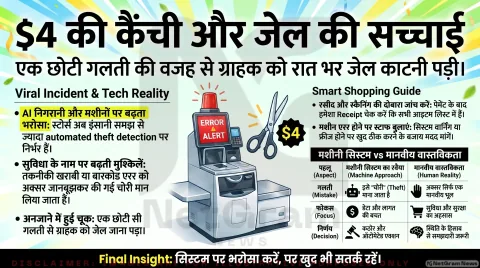 4 डॉलर की कैंची और रात भर जेल: क्या रिटेल सिस्टम इंसानों से ज्यादा मशीनों पर भरोसा करने लगा है?
