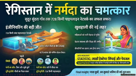 728 किमी दूर से आया जीवन: कैसे नर्मदा का पानी बदल रहा है सरहद के गाँव सुंद्रा की तक़दीर
