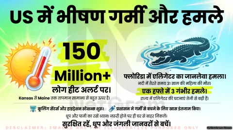अमेरिका में भीषण गर्मी के बीच 150 मिलियन से अधिक लोग हीट अलर्ट में, फ्लोरिडा में एलिगेटर हमले से महिला की मौत