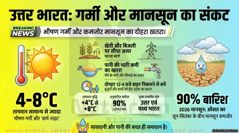 उत्तर भारत पर गर्मी और कमजोर मानसून की दोहरी मार, बढ़ सकती हैं पानी और महंगाई की परेशानियां
