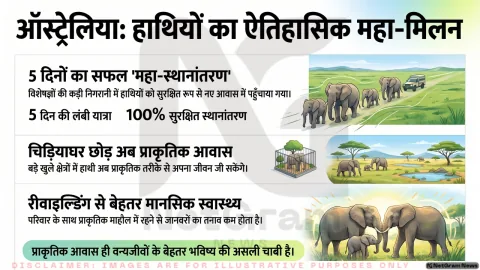 ऑस्ट्रेलिया में पांच दिन की यात्रा के बाद नए प्राकृतिक आवास में पहुंचे हाथी, पुनर्मिलन के भावुक दृश्य बने आकर्षण