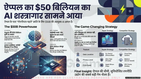 Apple की “छुपी AI ताकत” का बड़ा खुलासा! 50 अरब डॉलर का कंप्यूट रिज़र्व बदल सकता है पूरी टेक इंडस्ट्री का खेल