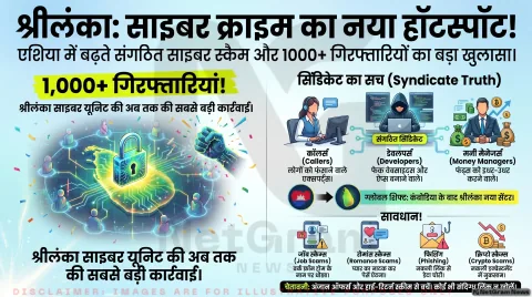 श्रीलंका बन रहा है एशिया का नया साइबर स्कैम हब: 1,000 से अधिक गिरफ्तारियां, डिजिटल फ्रॉड नेटवर्क का बड़ा खुलासा