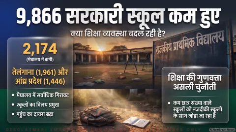 Government Elementary Schools: 1 साल में घटे 9,866 स्कूल; तुरंत पढ़ें शिक्षा मंत्रालय की आधिकारिक रिपोर्ट