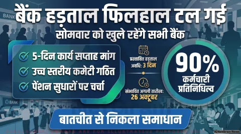 सोमवार को सामान्य रूप से खुलेंगी बैंक शाखाएं; तीन दिवसीय देशव्यापी हड़ताल स्थगित : Bank Strike Deferred Alert 2026