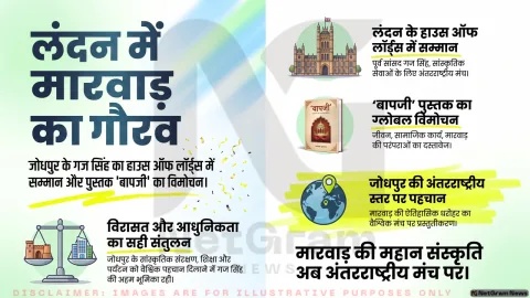 लंदन के हाउस ऑफ लॉर्ड्स में जोधपुर के ‘बापजी’ गज सिंह का सम्मान, मारवाड़ की विरासत पर आधारित पुस्तक का लोकार्पण
