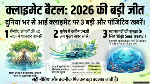 मैन्ग्रोव्स की वापसी, EV से साफ़ होती हवा: क्लाइमेट फ्रंट से आईं ऐसी खुशखबरें जो उम्मीद बढ़ाती हैं