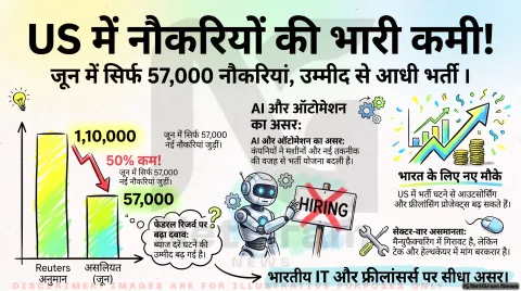 US Jobs Report Alert: अमेरिका में घटीं नौकरियां! भारतीय आईटी प्रोफेशनल्स, आउटसोर्सिंग और शेयर बाजार पर तुरंत जानें क्या पड़ेगा असर