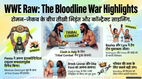 WWE Raw में Roman Reigns और Jacob Fatu आमने-सामने, Clash in Italy से पहले Tribal Combat मुकाबले का माहौल गरम