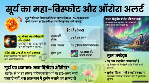 सूर्य पर हुआ बड़ा विस्फोट, क्या पृथ्वी पर दिखेगी रंग-बिरंगी रोशनी? जानिए पूरा मामला आसान भाषा में