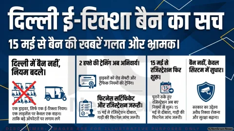 15 मई से दिल्ली में ई-रिक्शा बैन? सोशल मीडिया के दावों की सच्चाई क्या है, जानिए पूरा फैक्ट चेक