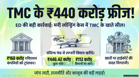 तृणमूल कांग्रेस के ₹440 करोड़ वाले बैंक खाते फ्रीज, ED की बड़ी कार्रवाई; जानिए पूरा मामला