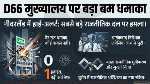 नीदरलैंड में D66 पार्टी मुख्यालय के बाहर विस्फोट, बढ़ी राजनीतिक सुरक्षा को लेकर चिंता