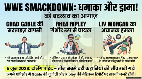 WWE SmackDown में Chad Gable की वापसी, Rhea Ripley की चोट ने बढ़ाई चिंता