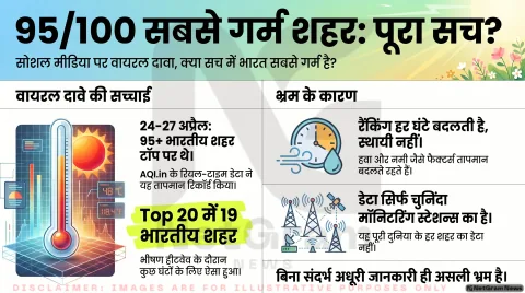 हीटवेव के बीच वायरल दावा: क्या सच में दुनिया के 100 में से 95 सबसे गर्म शहर भारत में हैं? जानिए पूरी सच्चाई