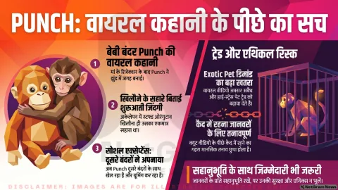 बेबी बंदर “Punch” की वायरल कहानी — सहानुभूति से लेकर एक्सॉटिक पेट ट्रेड तक की बहस