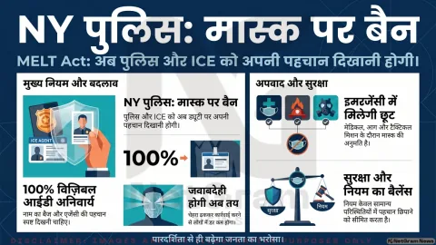 न्यूयॉर्क में पुलिस और ICE एजेंटों के मास्क पर विवाद, पहचान छिपाने पर सख्ती की तैयारी