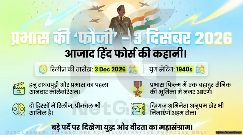प्रभास की फिल्म ‘फौजी’ 3 दिसंबर 2026 को होगी रिलीज, 1940 के दशक की कहानी में दिखेंगे आजाद हिंद फोर्स के सैनिक