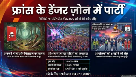 फ्रांस के खतरनाक सैन्य इलाके में 20,000 लोगों की अवैध रेव पार्टी, प्रशासन की चेतावनी बेअसर