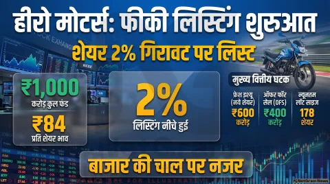 ₹84 के इश्यू प्राइस से 2% नीचे सूचीबद्ध हुआ शेयर; जानिए आगे की रणनीति : Hero Motors Listing Alert 2026