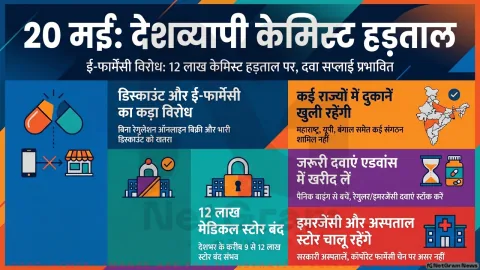 20 मई को देशभर में केमिस्ट हड़ताल, लेकिन सभी मेडिकल स्टोर बंद नहीं होंगे