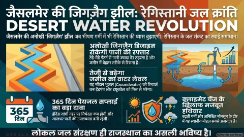 जैसलमेर के रेगिस्तान में बनी ‘जिगज़ैग’ आर्टिफिशियल झील, सालभर पानी सप्लाई का दावा
