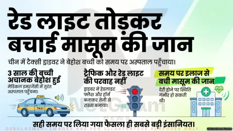 चीन में टैक्सी ड्राइवर ने रेड लाइट पार कर बचाई बेहोश बच्ची की जान, वीडियो ने जीता लोगों का दिल