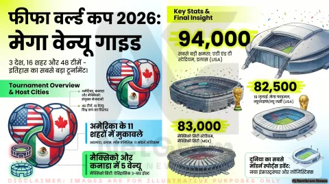फीफा वर्ल्ड कप 2026: अमेरिका, कनाडा और मैक्सिको के 16 शहरों में होंगे मुकाबले, जानिए पूरा वेन्यू गाइड